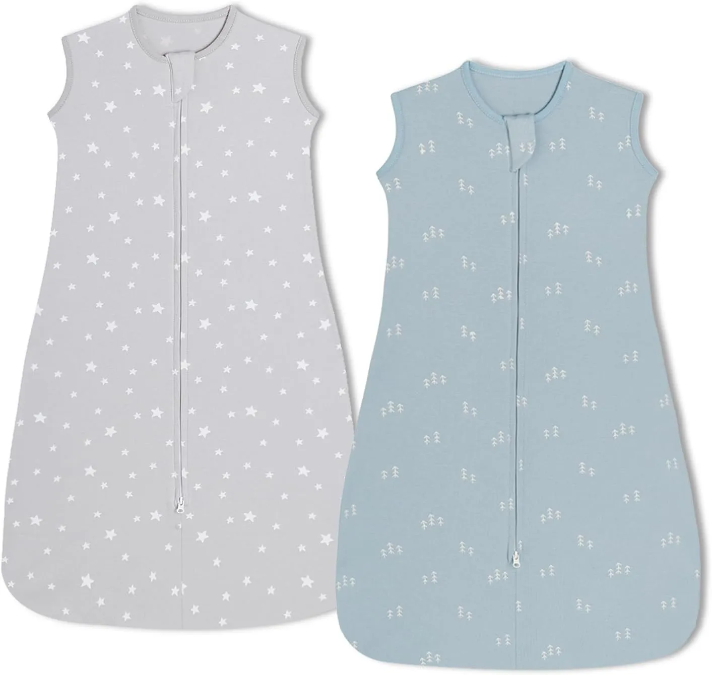 insular Wearable Blanket 2 Pack Cotton Baby Sleep Sack with 2-Way Zipper for Boys Girls Unisex