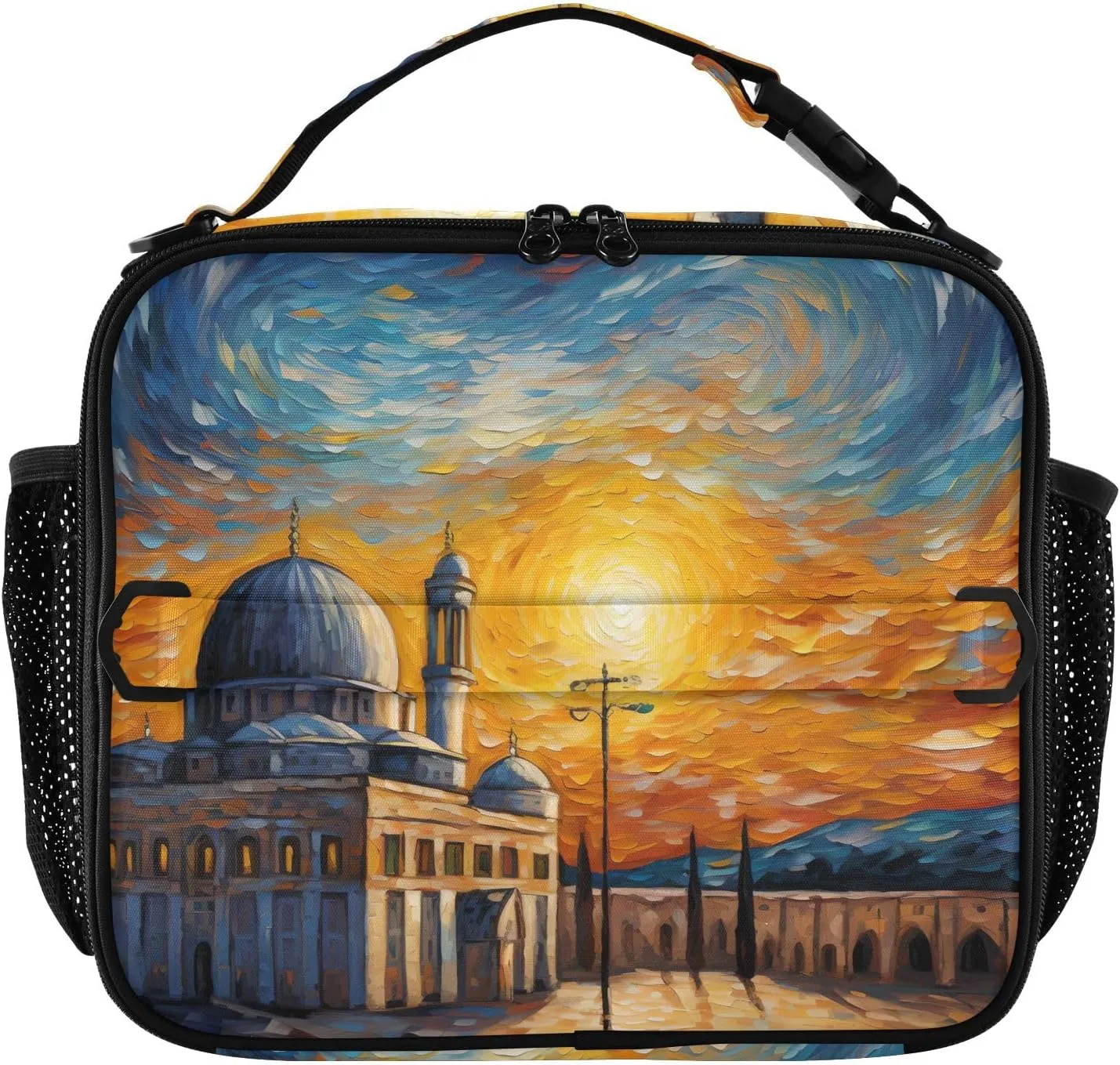 Insulated Lunch Bag Lunch box Cooler Bag for Women Men Palace Painting Reusable Portable with Shoulder Strap