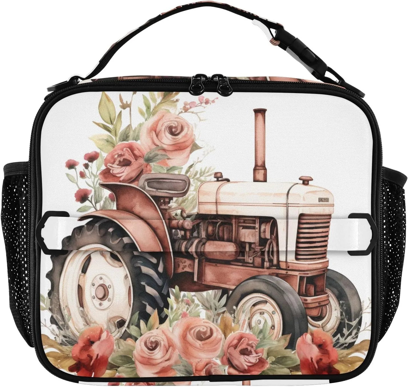Insulated Lunch Bag Lunch box Cooler Bag for Women Men Steam Engine Reusable Portable with Shoulder Strap