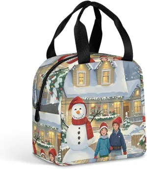Insulated Lunch Bag Meal Bag, Happy Atmosphere Printed Wide Opening Lunch Bag Reusable Leak-proof Meal Bag for Work Picnic Beach Trip Office Travel