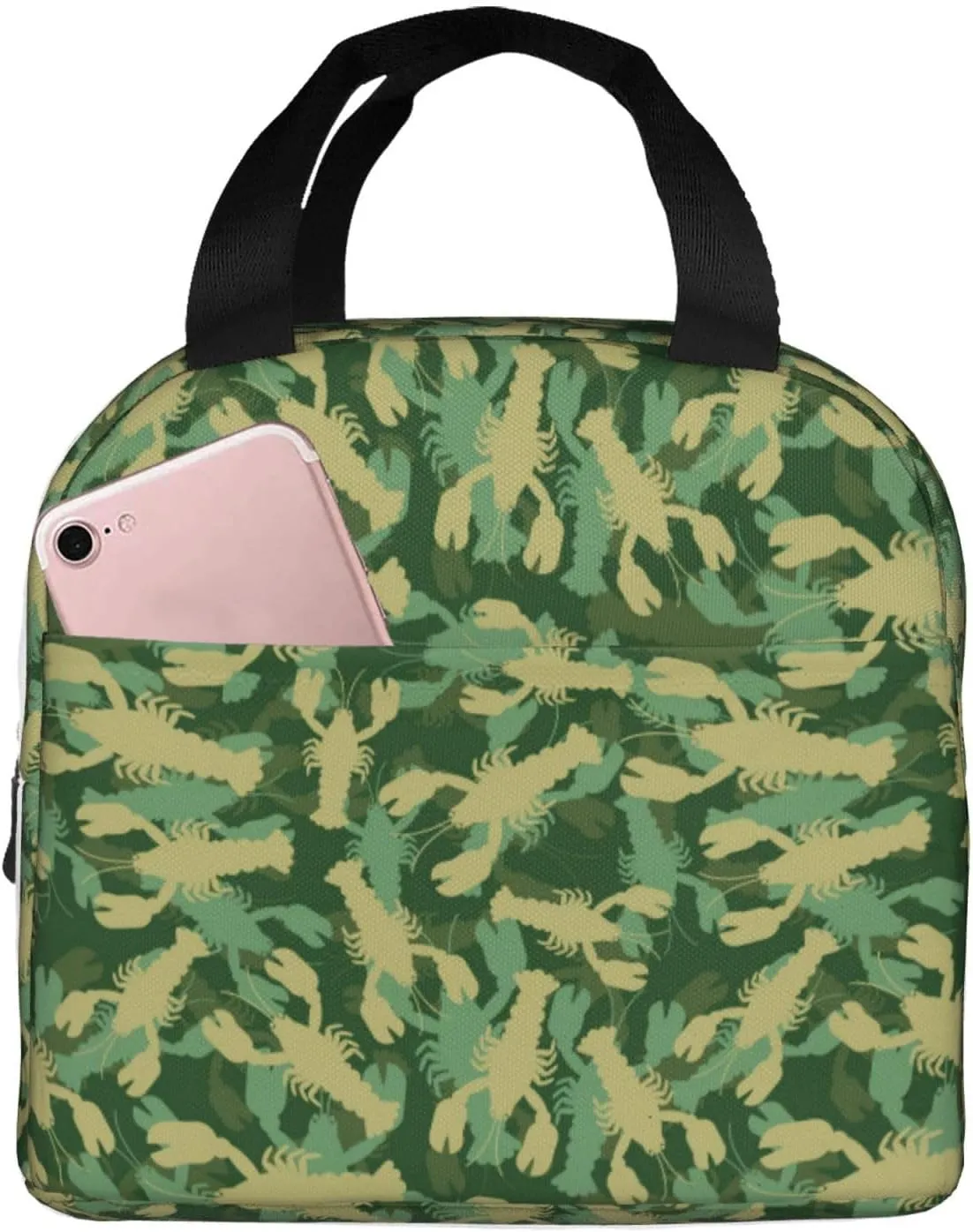Insulated Lunch Bags for Men Women Work - Crayfish Army Soft Cooler Bag Insulated for Travel, Water Proof Small Adult Lunch Box for Men Women, Lunch Tote Bag for Women Men