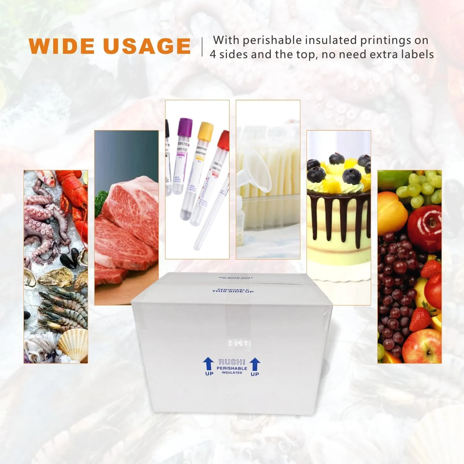 Insulated Shipping Boxes with Liners, 8 Pack 15'' x 10'' x 11'' Small Cold Shipping Boxes, for Perishable Frozen Food Shipping, White (TB151011L-8)