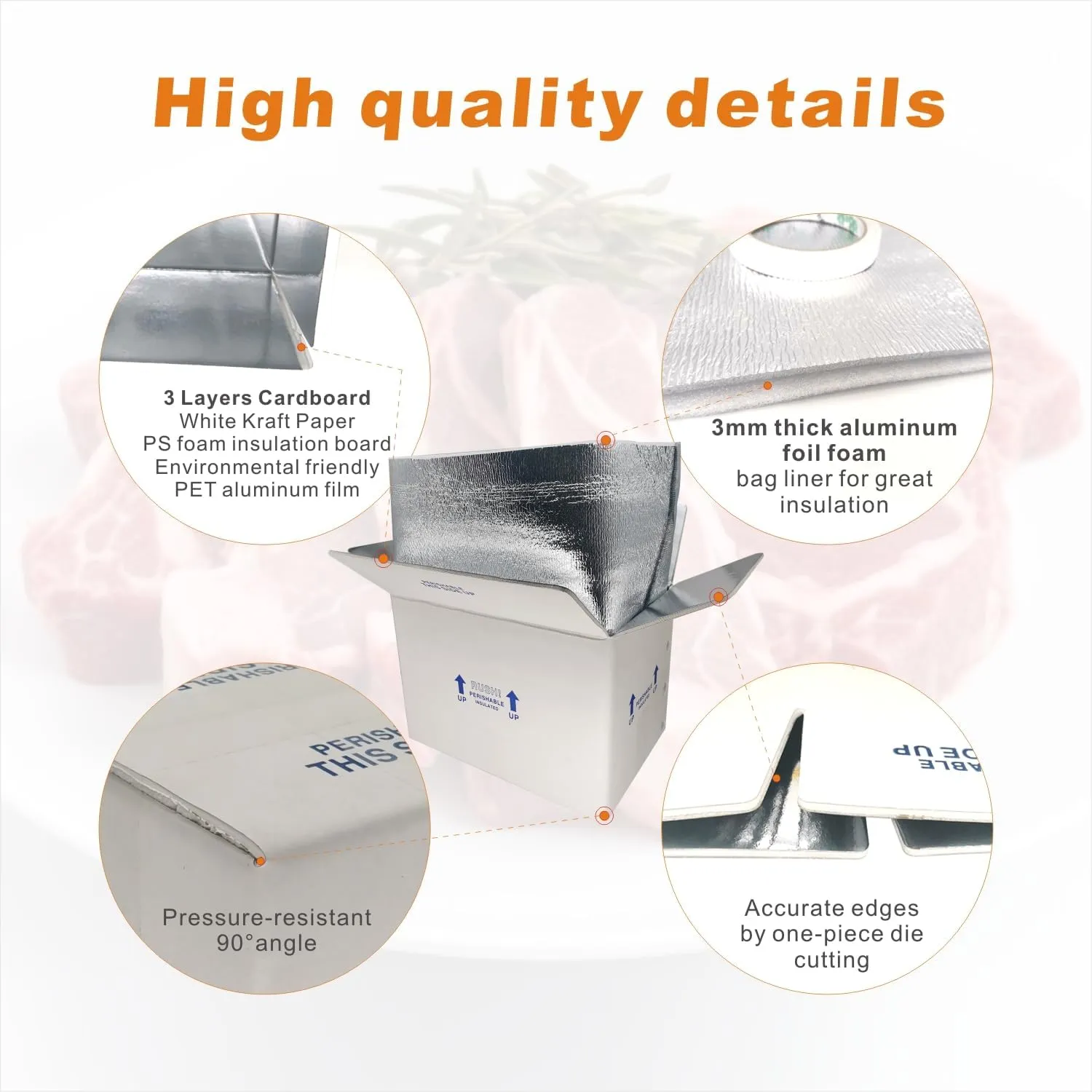 Insulated Shipping Boxes with Liners, 8 Pack 15'' x 10'' x 11'' Small Cold Shipping Boxes, for Perishable Frozen Food Shipping, White (TB151011L-8)