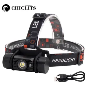 IR Sensor Headlight USB Rechargeable LED Headlamp Flashlight Waterproof Camping Hunting Head Torch Light 18650 Battery
