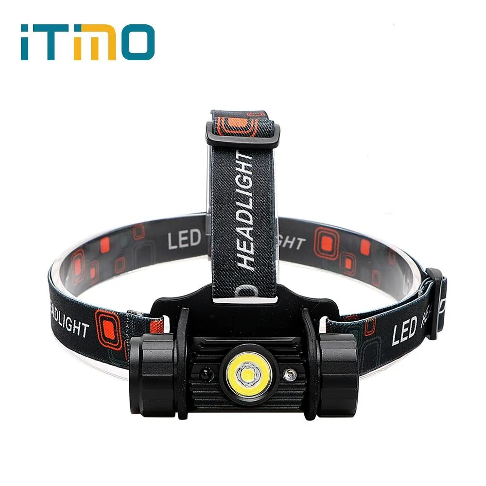 iTimo IR Sensor LED Headlamps USB Rechargeable 1 Mode Induction Headlight 18650 Battery Flashlight Lantern For Fishing Hunting