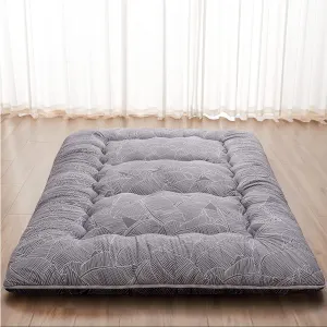 Japanese Floor Mattress, Japanese Futon Mattress Tatami Mat with Washable Cover, Easy to Store and Portable for Camping,(Grey Feather,Twin)