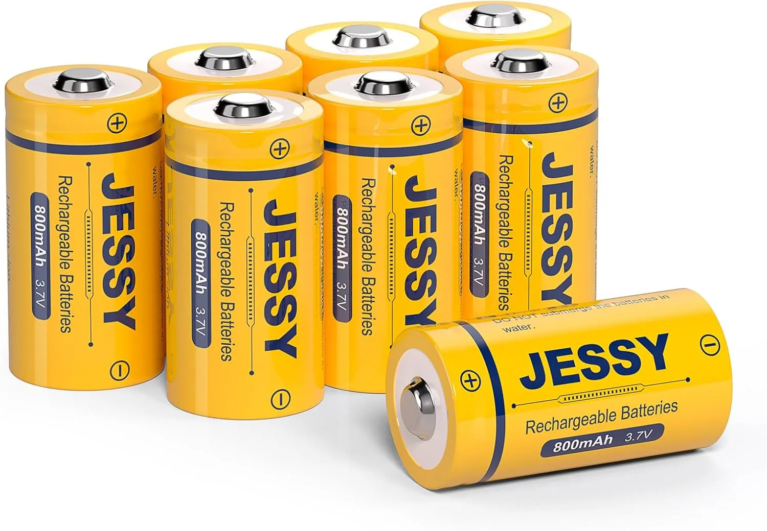 JESSY CR123A Rechargeable Battery, 3.7V Lithium Batteries for Arlo Wireless Cameras VMC3030 VMK3200 VMS3330 3430 3530 and Flashlight Polaroid Microphone (8 Pack)