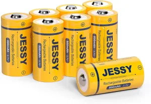 JESSY CR123A Rechargeable Battery, 3.7V Lithium Batteries for Arlo Wireless Cameras VMC3030 VMK3200 VMS3330 3430 3530 and Flashlight Polaroid Microphone (8 Pack)