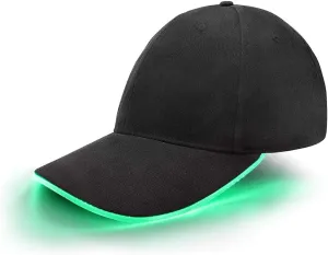 JIGUOOR LED Hat Light Up Baseball Cap Flash Glow Party Hat Rave Accessories for Festival Club Stage Hip-hop Performance