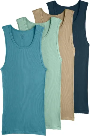 Jockey Men's Undershirt 100% Cotton A-Shirt Tank - 4 Pack