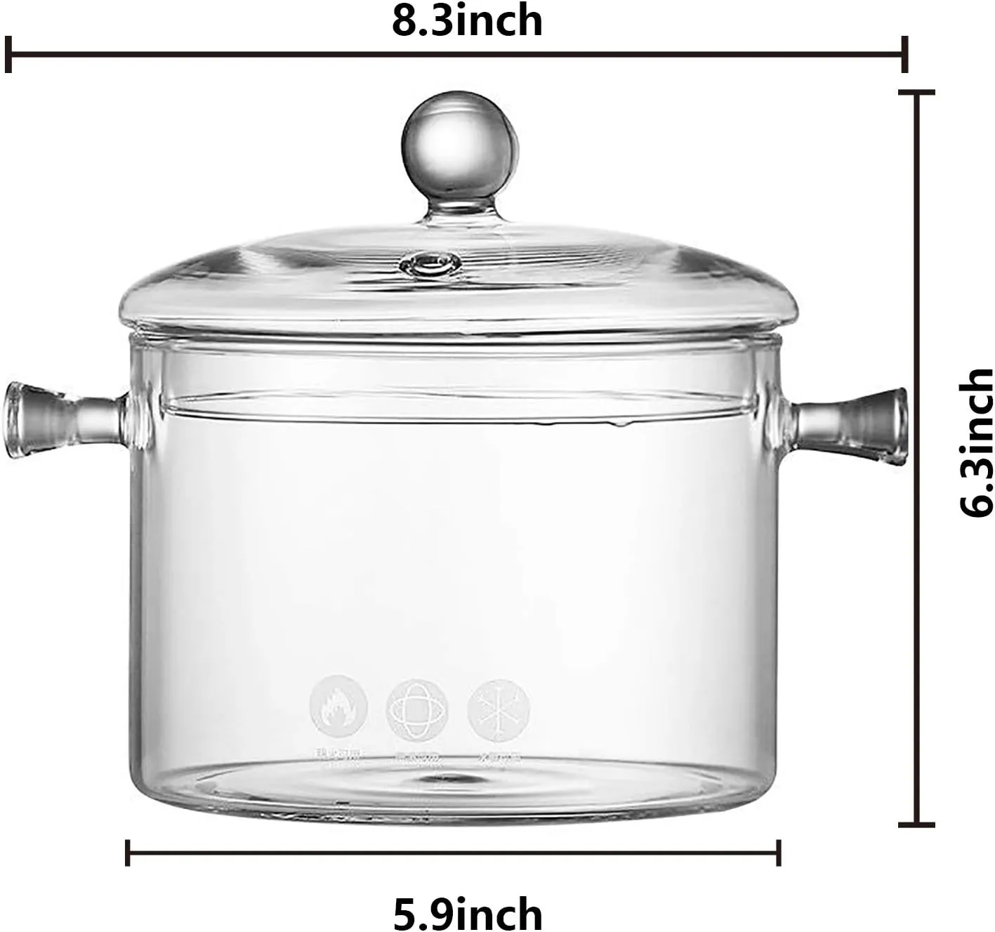 Jucoan 1.5L/50oz Glass Saucepan with Cover, Heat Resistant Stovetop Glass Cooking Pot with Lid for Pasta Noodle, Soup, Milk, Clear Glass Simmer Pot for Spring Holiday Home Fragrance