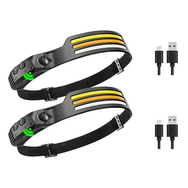 KDULIT 450LM Sensor LED Headlamp – USB Rechargeable Head Torch for Camping & Fishing