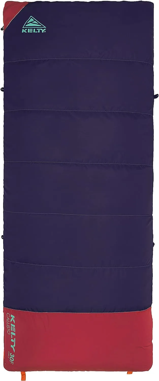 Kelty Camping-and-Hiking-Equipment Kelty Callisto Kids 30 Degree Synthetic Insulated Sleeping Bag, Soft Shell, Stuff Sack Included for Boys and Girls