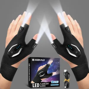 KEZKALS Father’s Day Gifts from Daughter Wife Son Flashlight Gloves, Dad Gifts for Fathers Day, Rechargeable Flashlight Gloves Gifts for Men Godfather, Anniversary Birthday Gifts for Husband Boyfriend