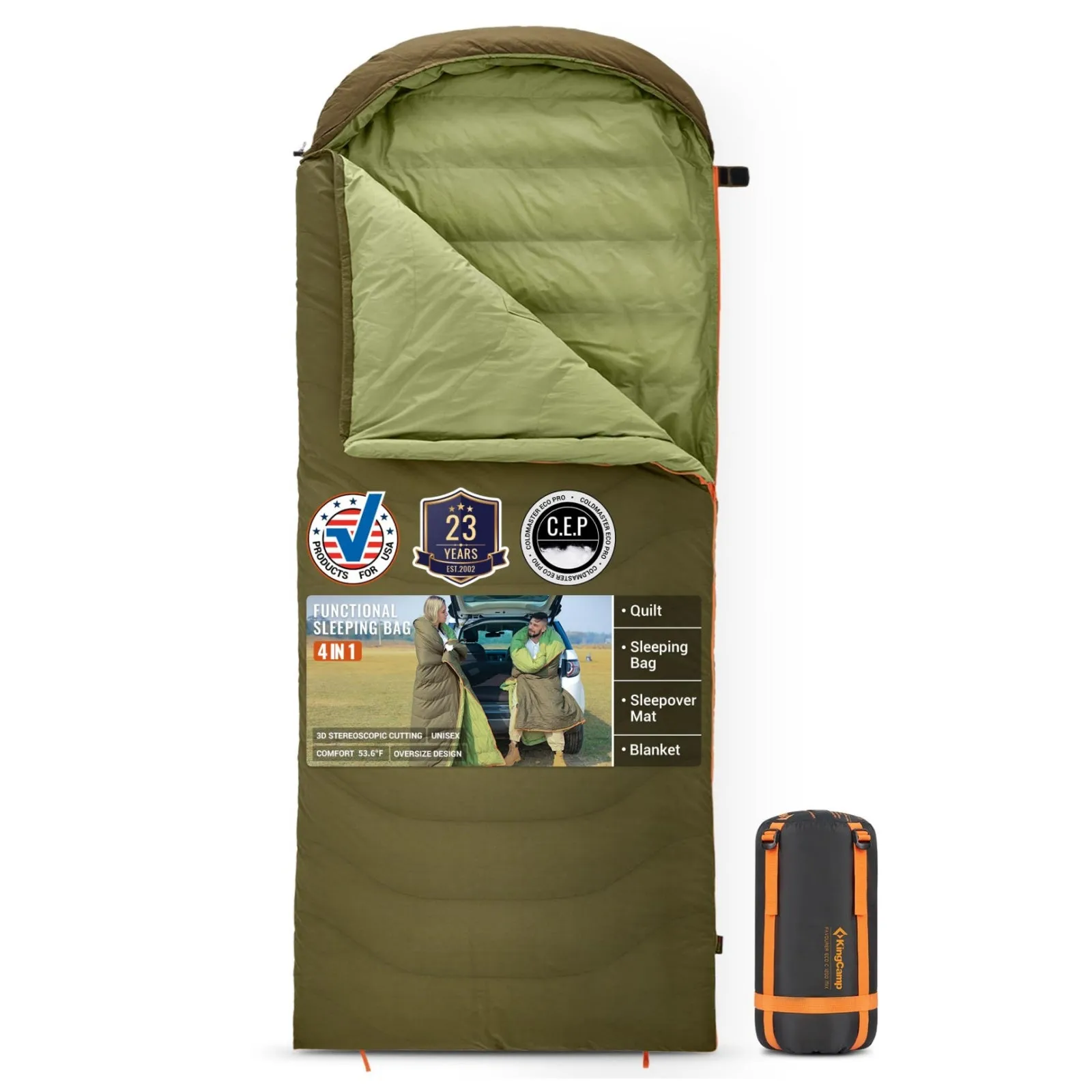 KingCamp Ultralight Down 0 Sleeping Bag with Compression Sack