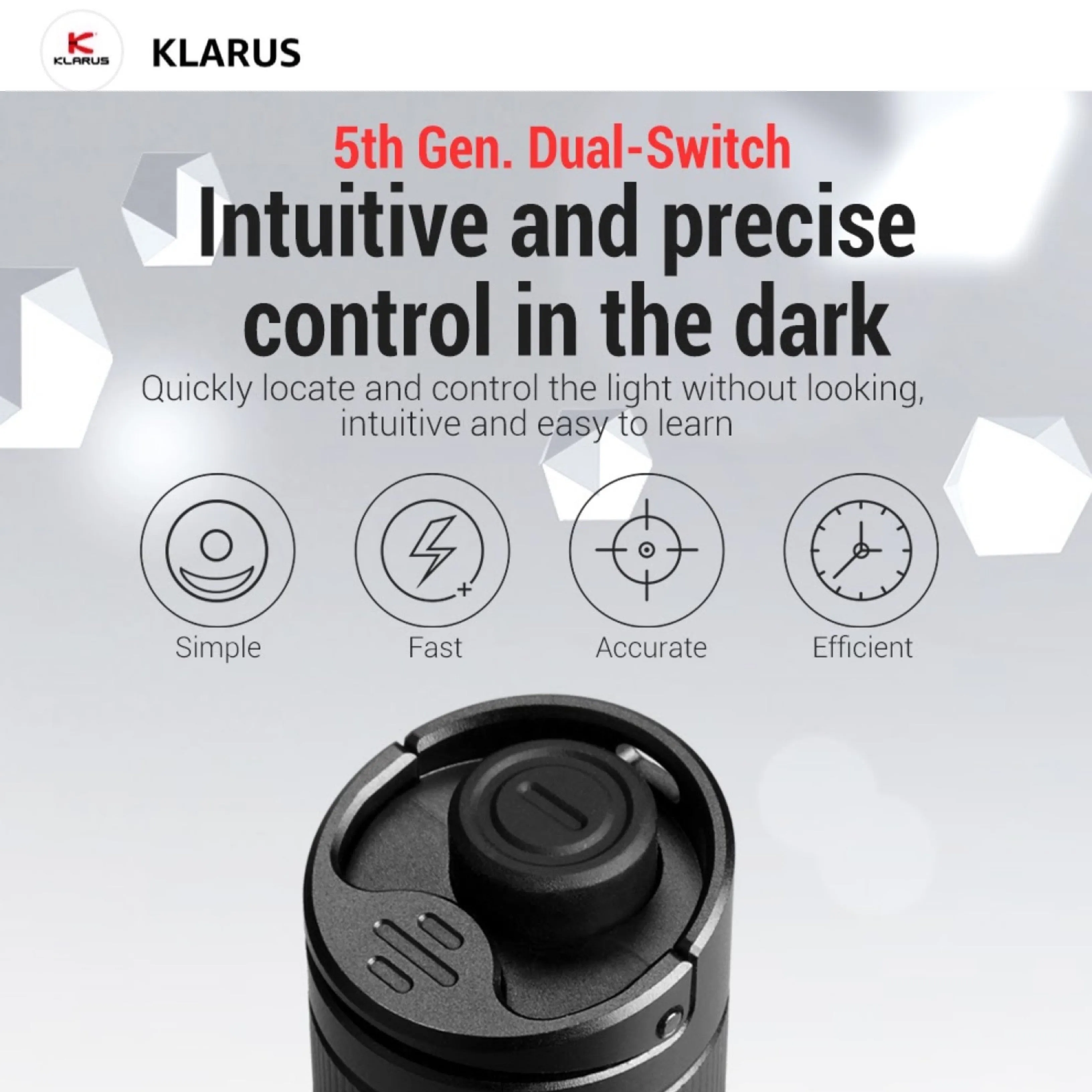 Klarus E2 1600 Lumens 190M Deep Carry Pocket EDC Flashlight