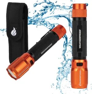 Klein Tools Outdoors - Rechargeable 2-Color LED Weatherproof Flashlight BBM6413, 1000 Lumens, Holster and USB-C Cable Included, RED LED, Spotlight, and Flood Light, for Outdoor Use