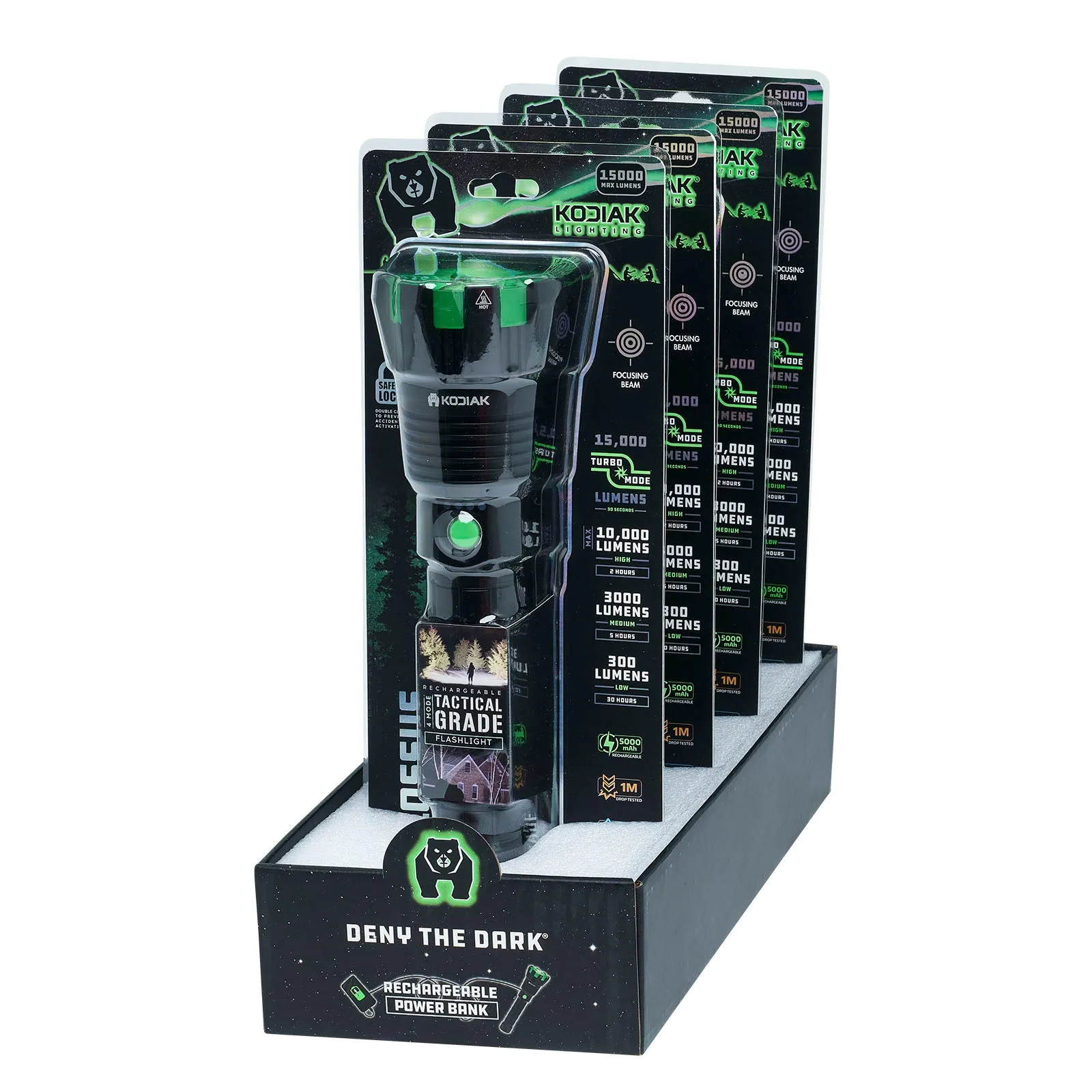 Kodiak® Kolossus 15000 Lumen Rechargeable Tactical Flashlight