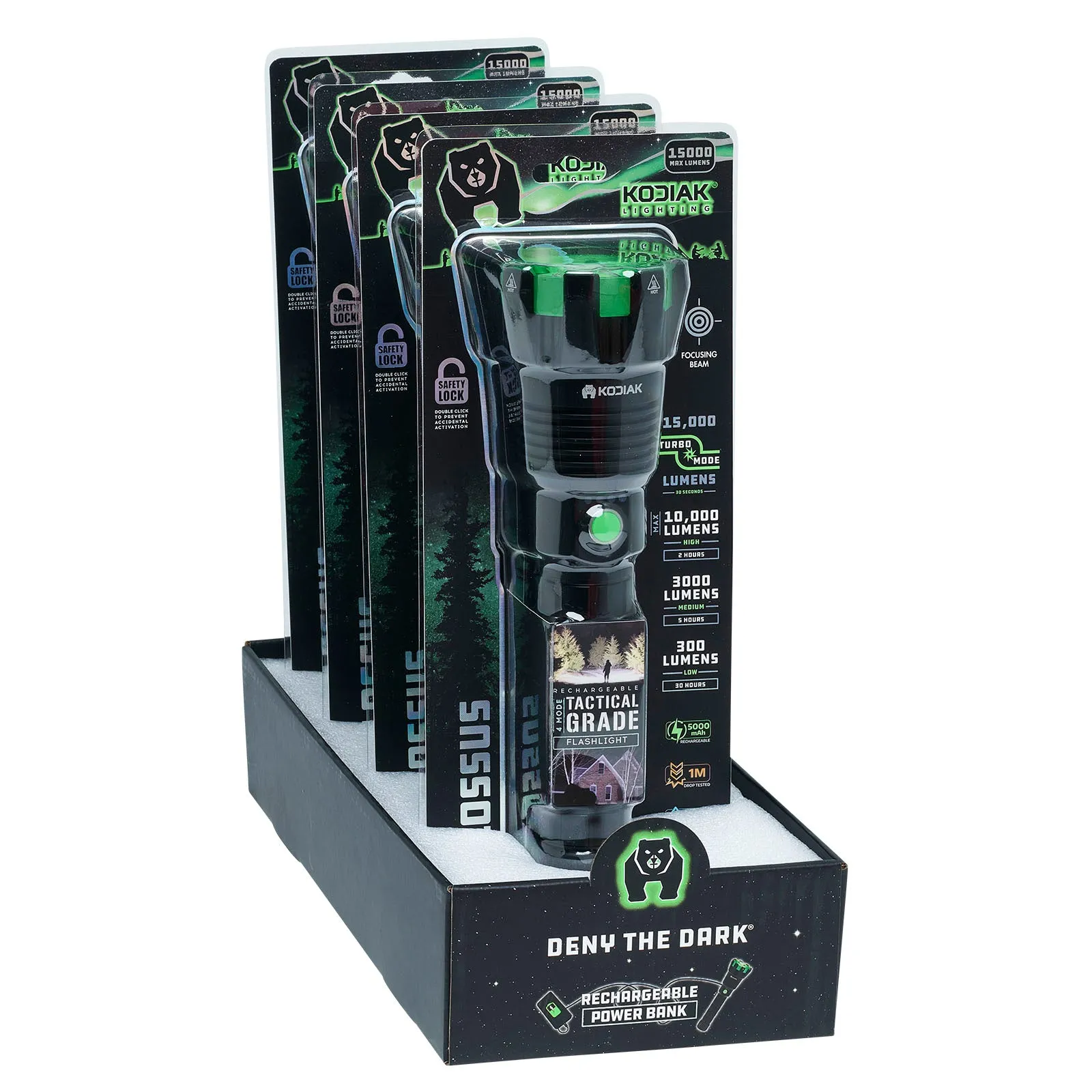 Kodiak® Kolossus 15000 Lumen Rechargeable Tactical Flashlight