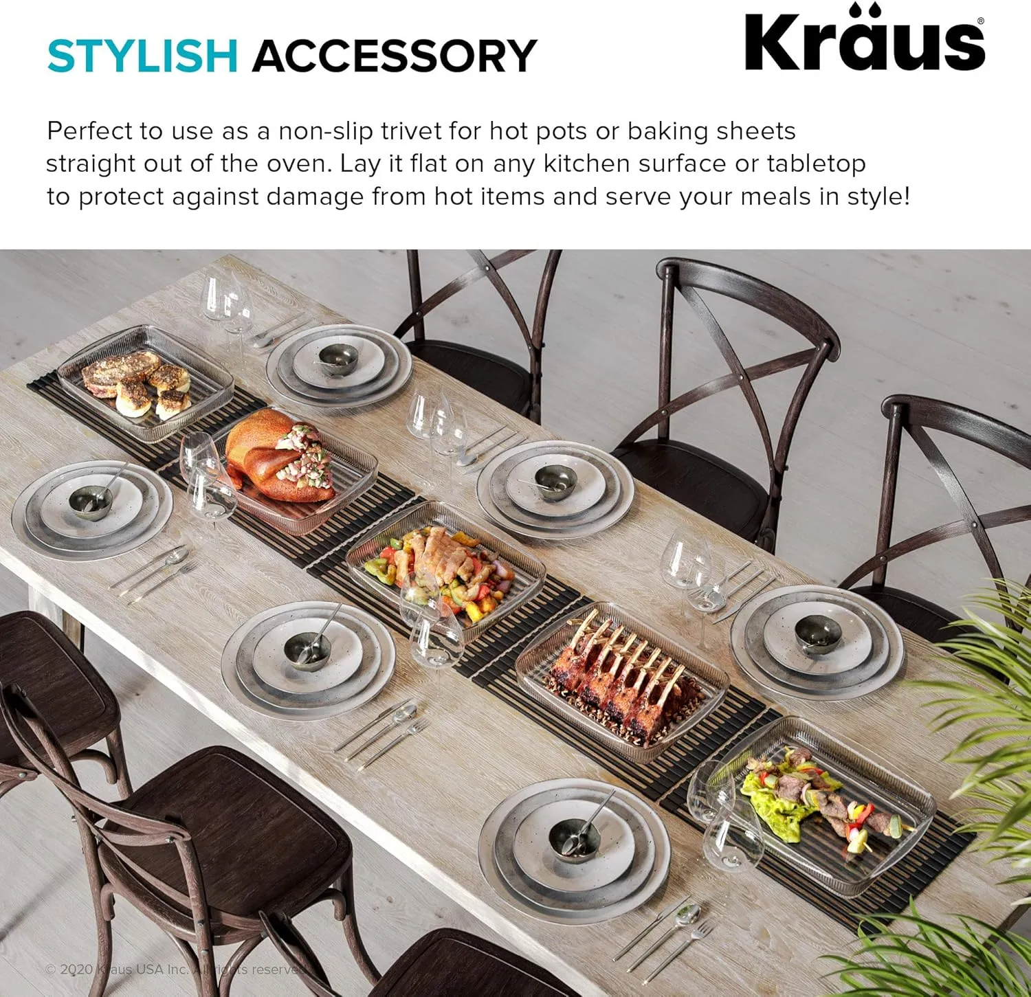 Kraus Multipurpose Over-Sink Roll-Up Dish Drying Rack, Colander and Trivet in Dark Grey, KRM-10DG