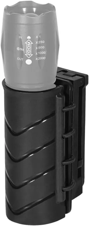 KRYDEX Tactical Flashlight Holster,360 Degree Rotatable Flashlight Holder for Duty Belt Torch Carry Case Pouch Fits for 1"-1 1/4" Diameter Flashlight