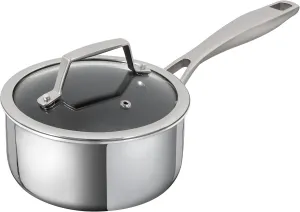 Kuhn Rikon Peak Non-Stick Saucepan with Glass Lid, 7.05 inch/18 cm
