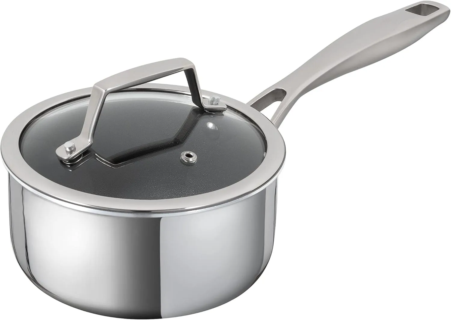 Kuhn Rikon Peak Non-Stick Saucepan with Glass Lid, 7.05 inch/18 cm
