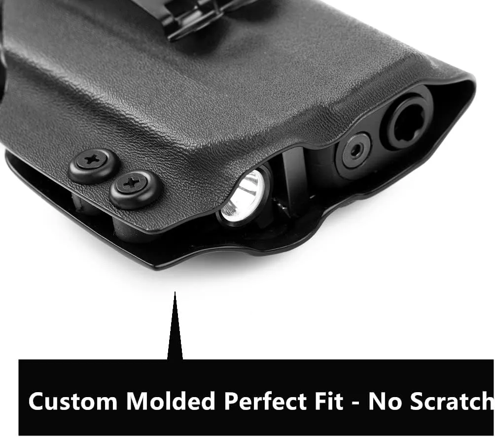 kydex IWB Holster for Glock 17 19 45 MOS Taurus G2C G3C G3 Toro Springfield Hellcat with Olight PL-Mini 2 Valkyrie 600 Lumens Tactical Flashlight red dot Optics RMR Cut…