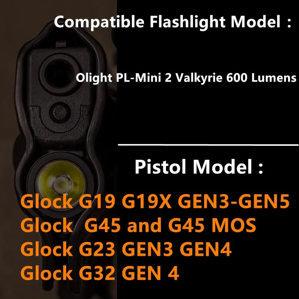 kydex IWB Holster for Glock 17 19 45 MOS Taurus G2C G3C G3 Toro Springfield Hellcat with Olight PL-Mini 2 Valkyrie 600 Lumens Tactical Flashlight red dot Optics RMR Cut…