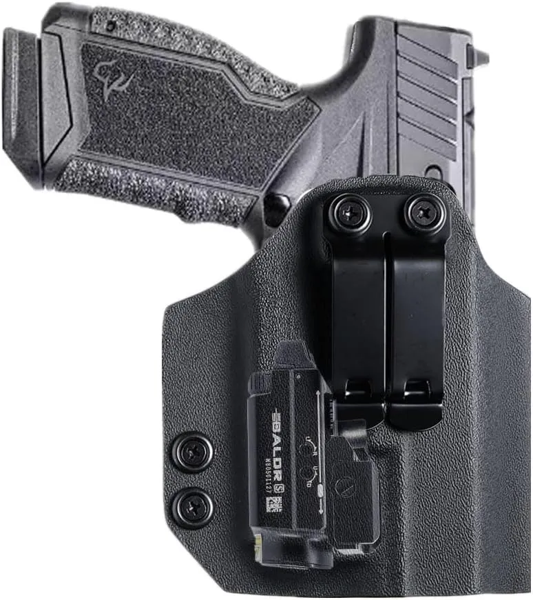 Kydex IWB Holster for Glock 17, 19, 45, Taurus G2C, G3C, G3, w/Olight Baldr S, Baldr Mini Tactical Flashlight, Concealed Carry