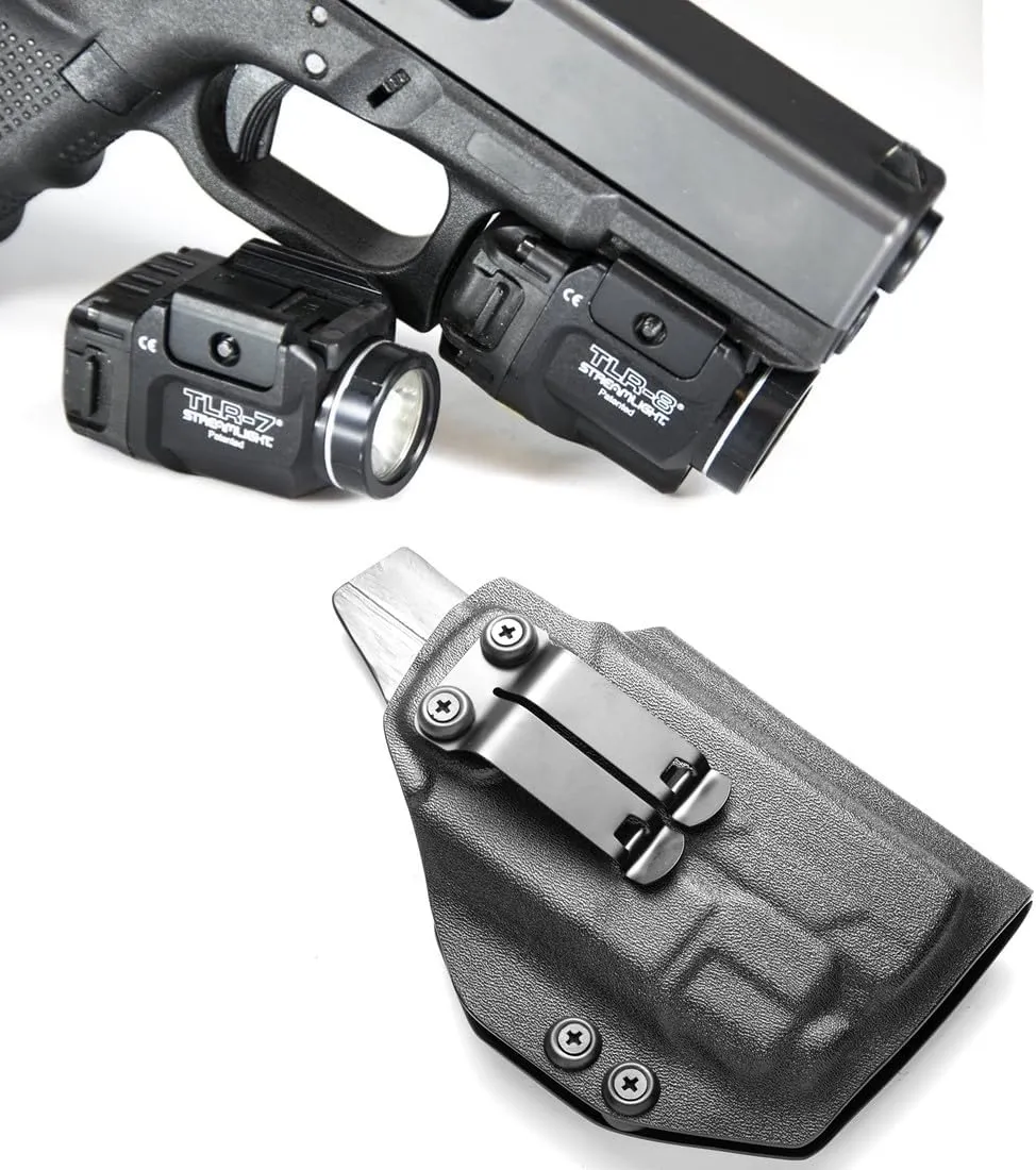 kydex IWB Holster for Glock 17 19 Taurus G3 Sig Sauer p365 X-Macro PSA Dagger Compact Springfield Hellcat PRO with Streamlight Tactical TLR-7A Flex 500 Lumen Light
