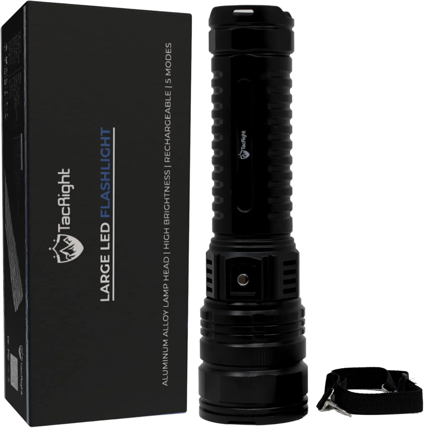 Large LED Flashlight - 10,000 Lumens, Portable Ultra Bright Flashlight, Camping Accessories, USB-C Charging, Camping Tool, Search & Rescue Tool, Gifts for Men, for Hiking & Night Fishing