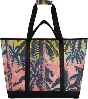 Large Soft Sided Cooler Bag for Hot/Cold Food Travel or Beach Cooler Bags for Travel Lunch Camping Beach Tropical Aesthetics Summer