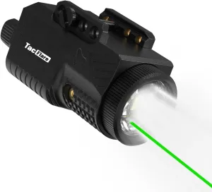Laser Light Combo - 1200 Lumens Green Laser Beam Flashlight for Glock Pistol Gun Picatinny 1913 Rail, Tactical Subcompact Weapon Laser and Flashlight, USB C Rechargeable, 3mW