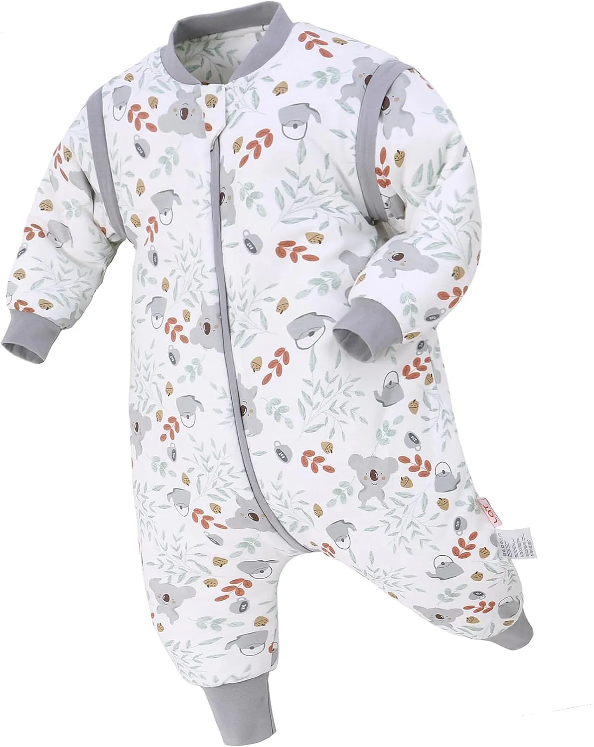 LAT Baby Sleep Bag with Feet Winter,3-way zipper Wearable Blanket,Warm Sack for Toddler Thicken 2.5 TOG-Removable Sleeves
