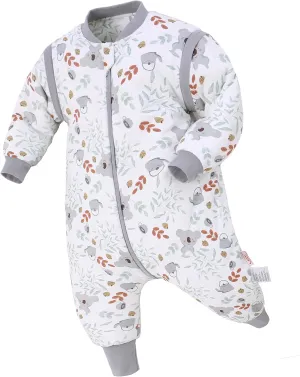 LAT Baby Sleep Bag with Feet Winter,3-way zipper Wearable Blanket,Warm Sack for Toddler Thicken 2.5 TOG-Removable Sleeves