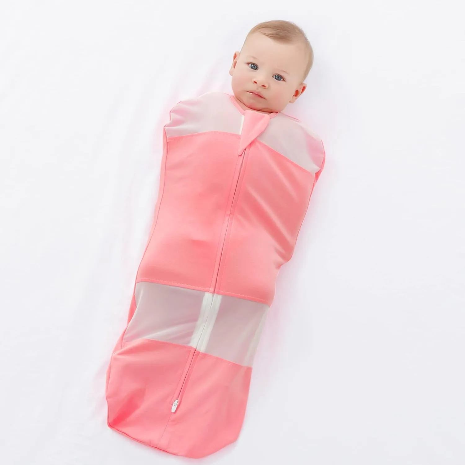 LAT Baby Sleep Sacks Cotton Breathable Swaddle Blankets for Summer 0-3 3-6 Months Baby Transition Sleep Bag