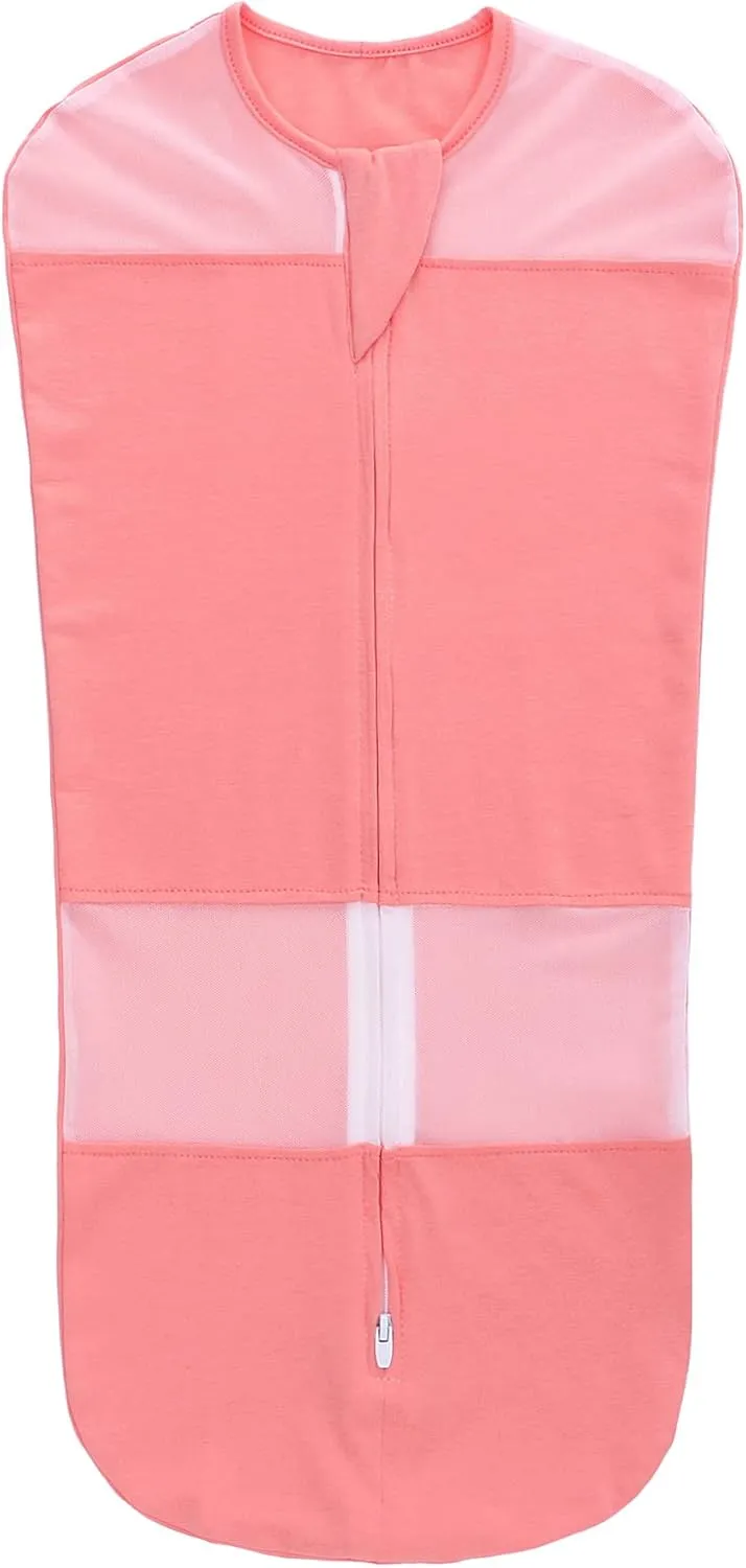 LAT Baby Sleep Sacks Cotton Breathable Swaddle Blankets for Summer 0-3 3-6 Months Baby Transition Sleep Bag