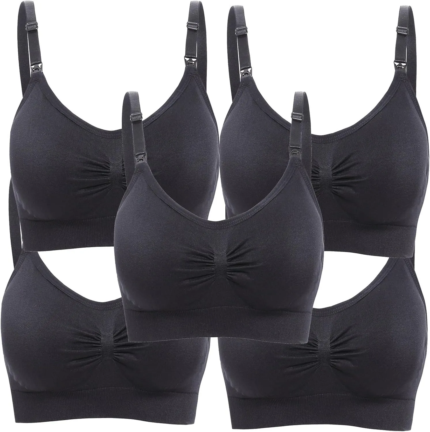 Lataly Womens Seamless Nursing Bra Sleeping Maternity Bralette for Breastfeeding Pack of 3