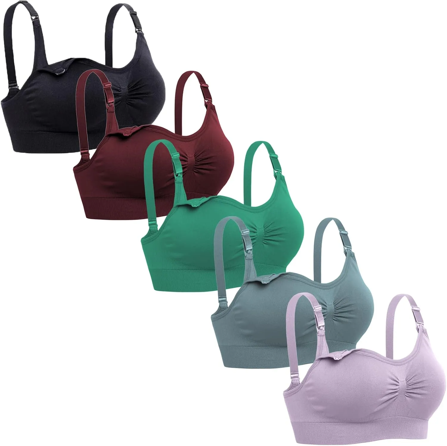 Lataly Womens Seamless Nursing Bra Sleeping Maternity Bralette for Breastfeeding Pack of 3