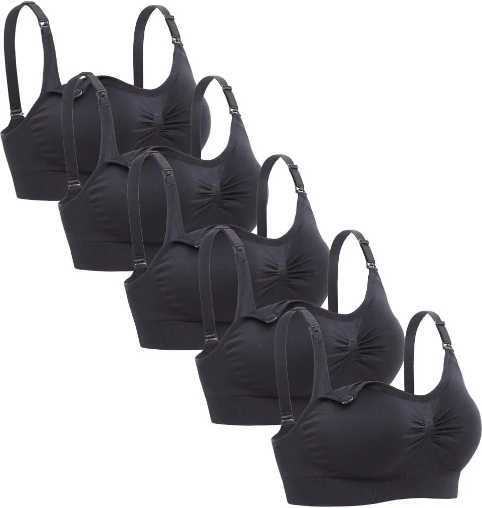 Lataly Womens Seamless Nursing Bra Sleeping Maternity Bralette for Breastfeeding Pack of 3
