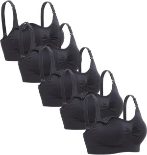 Lataly Womens Seamless Nursing Bra Sleeping Maternity Bralette for Breastfeeding Pack of 3