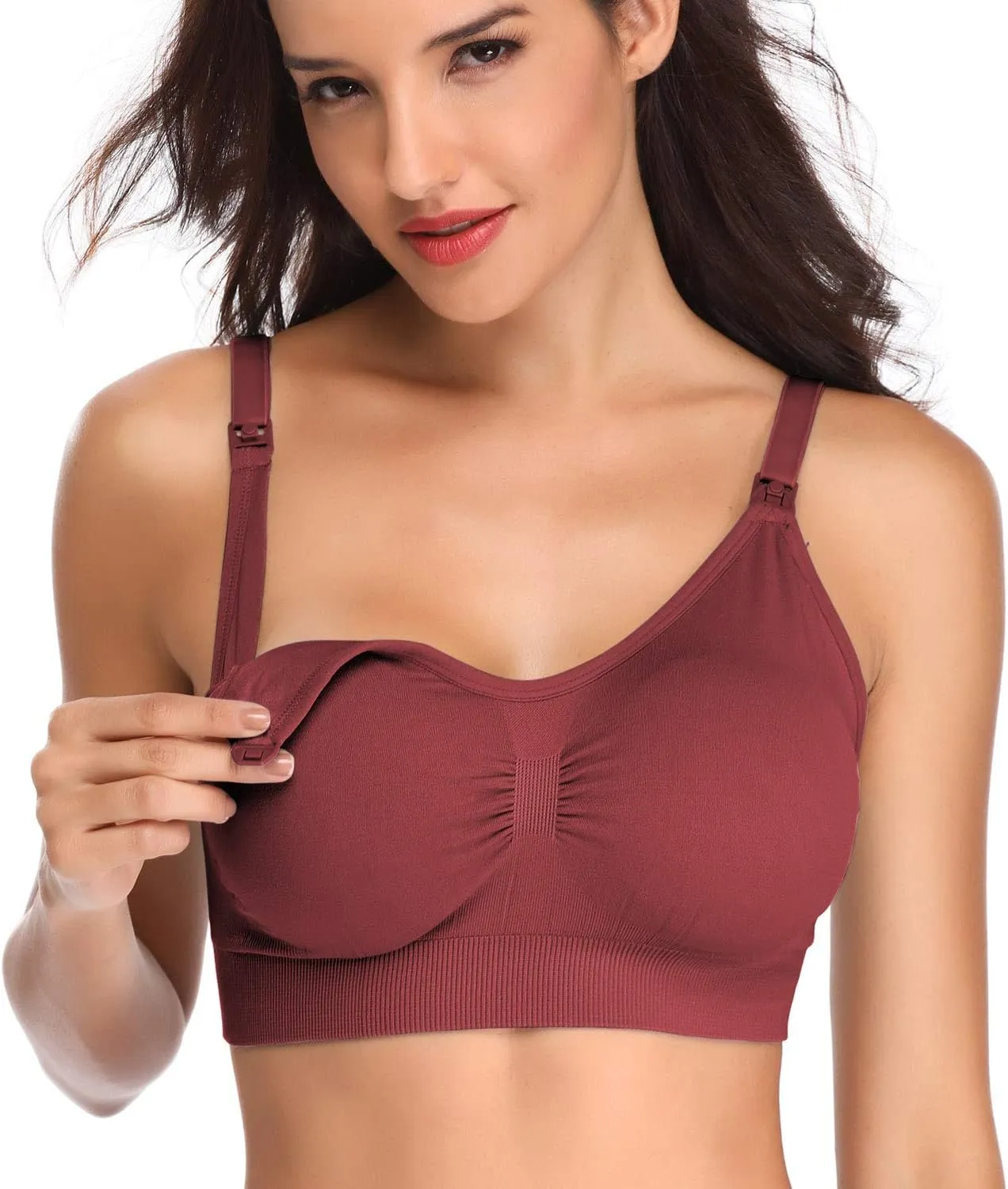 Lataly Womens Seamless Nursing Bra Sleeping Maternity Bralette for Breastfeeding Pack of 3