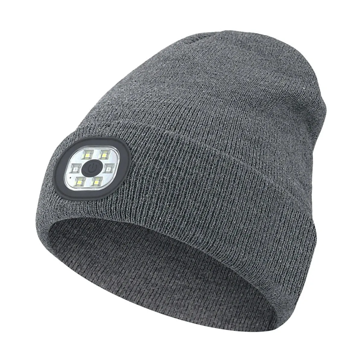 LED Beanie with The Light Unisex USB Rechargeable Headlamp Winter Knitted Cap Gifts For Men Dad Father USB Rechargeable Caps