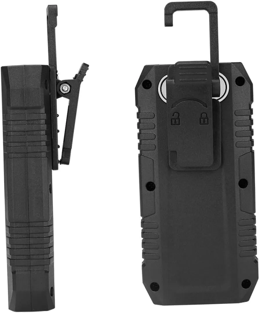 Led Flashlight Magnet Clip Rechargeable Camping Lamp 4 Modes Wide Beam