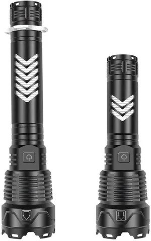 LED Flashlight Pack, Zoomable Tactical Flashlights with High Lumens and 5 Modes for Emergency and Outdoor Use -Camping Accessories (Size : Large)