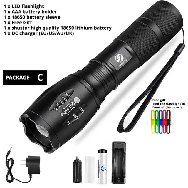 Led Flashlight Ultra Bright torch T6/L2/V6