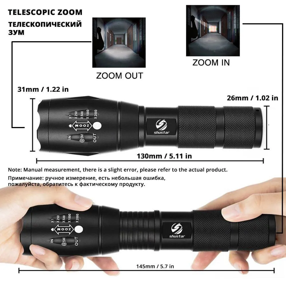 Led Flashlight Ultra Bright torch T6/L2/V6