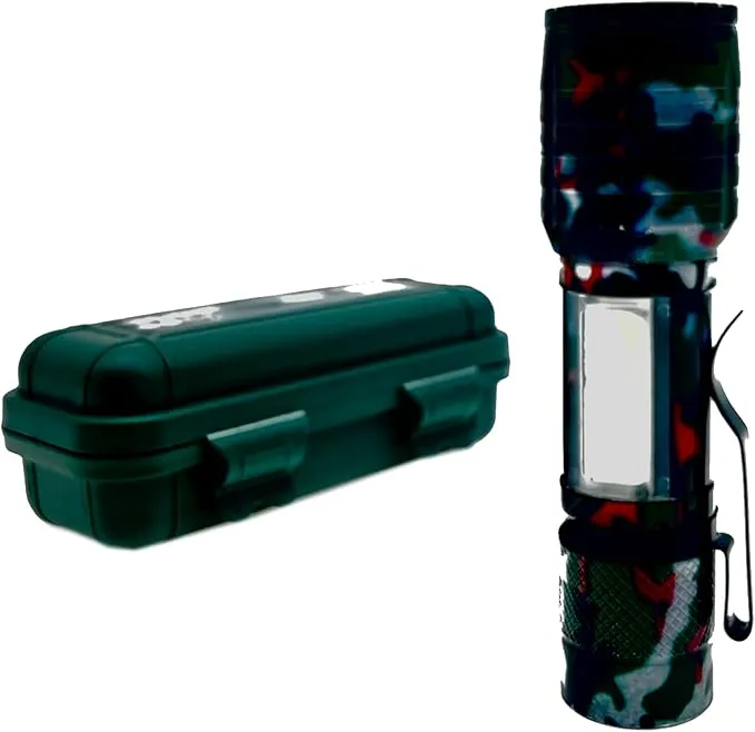 LED Flashlights -Camping Mini Pocket Flashlights with High Lumens, 60 Hour, Camouflage Zoomable Beam - Powerful, Bright,Light Weight Tactical Flash Light for Outdoo/Home