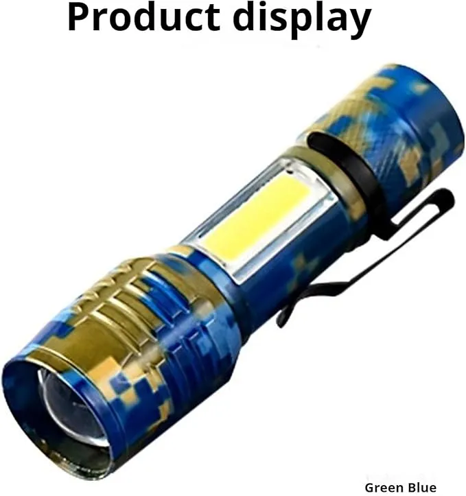 LED Flashlights -Camping Mini Pocket Flashlights with High Lumens, 60 Hour, Camouflage Zoomable Beam - Powerful, Bright,Light Weight Tactical Flash Light for Outdoo/Home
